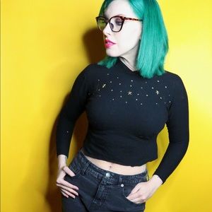 Vintage Sweaters - Vintage 1950s Star Studded Sweater Vintage Sweaters - Vintage 1950s Star Studded Sweater
